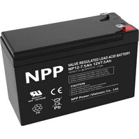 NPP NP12V-7.5Ah, AGM BATTERY, 151x65x94x100, 2,07KG, BLACK