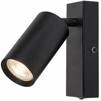 RABALUX Solo, zidna crna metal spot lamp, 1xGU10 sa prekidacem