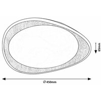 RABALUX Tamino, plafonjera, LED 24W 4000K 45cm drvo/plastika