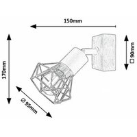 RABALUX Zeus, metalno drveni spotE14 1x MAX 40W