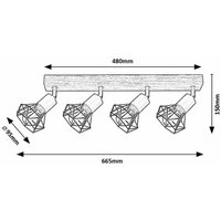 RABALUX Zeus, unutrašnja metal drvenim spot lamp, E14 4x MAX 40W