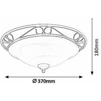 RABALUX Athen plafonjeraD37 E27 2x60W mat crno