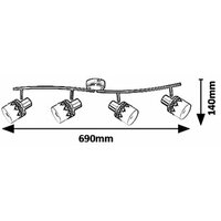 RABALUX Lacey spot E14 4X MAX 40W bla/bela/hrom