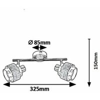 RABALUX Basil Spot E14 2X MAX 40W shrom/s oak