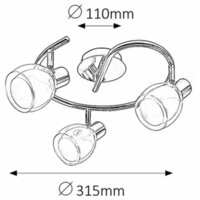 RABALUX Dave spot E14 3x40W hrom