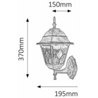 RABALUX Monaco spoljna zidna lampa  60W staro zlato IP43