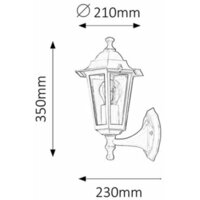 RABALUX Velence spoljna zidna lampa E27 60Wcrno IP43