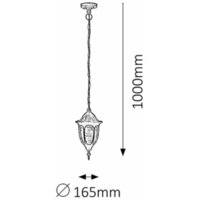 RABALUX Milano spoljna visilica E27 60W crno IP43