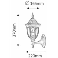 RABALUX Milano spoljna zidna lampa  60W staro zlato IP43 2