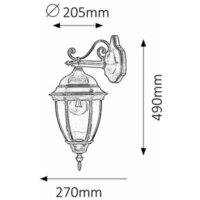 RABALUX Toronto spoljna zidna lampa  100W staro zlatoIP44