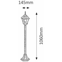 RABALUX Toscana spoljna lampa 1m E27 60W staro zlato IP43