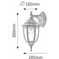 RABALUX Nizza spoljna zidna lampa  60W a. gold IP43