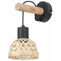 RABALUX Rattan, zidna lampa, crna metalna, E27 1x15W IP20