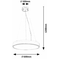 RABALUX Tesia plafonjera crna 60W 3600lm, 3000+6000K, D60cm IP20