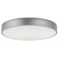 RABALUX Octav2, unutrašnja plafonjera, srebrna metal lamp sa belim plasticnim abažurom, 24W, sa abažurom: 1200lm, bez abažura: 2400lm, 4000K, D40cm, H5cm, zvezdani efekat, IP20, staklo