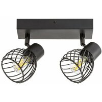 RABALUX Aberama, plafonska lampa, crna plasticna lampa, E14 2x10W, IP20