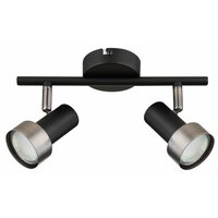 RABALUX Konrad, plafonska lampa, mat crna metalna sa srebrnom metalnom abažurom, GU10 2x50W IP20