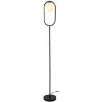 RABALUX Ghita, podna lampa 1xE27, metal crna / belo staklo, visina 170cm