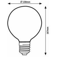 RABALUX Filament LED sijalica E27 G125, 3W, 30lm, 1800K